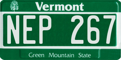 VT license plate NEP267