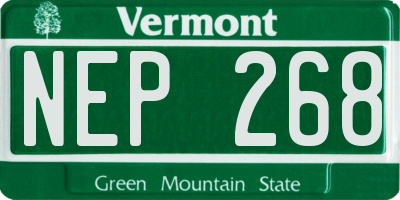 VT license plate NEP268