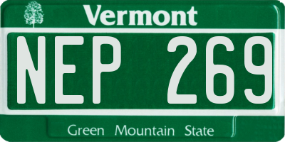 VT license plate NEP269