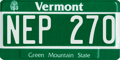 VT license plate NEP270