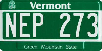 VT license plate NEP273