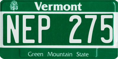VT license plate NEP275