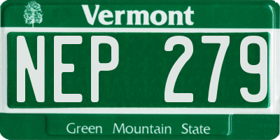 VT license plate NEP279