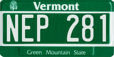 VT license plate NEP281