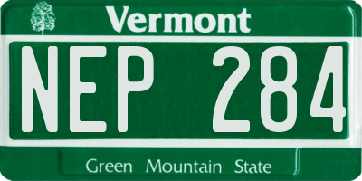VT license plate NEP284