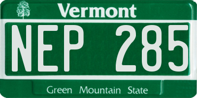 VT license plate NEP285