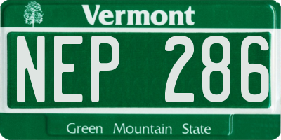 VT license plate NEP286