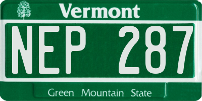 VT license plate NEP287