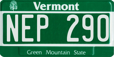 VT license plate NEP290