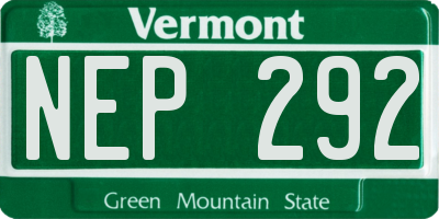 VT license plate NEP292