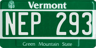 VT license plate NEP293