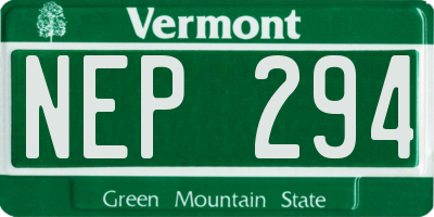 VT license plate NEP294
