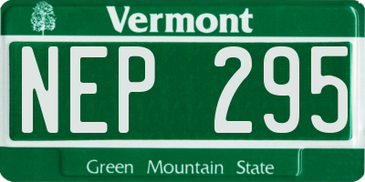 VT license plate NEP295