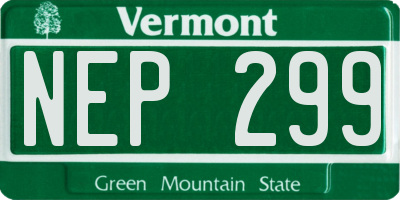 VT license plate NEP299