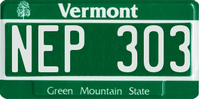 VT license plate NEP303