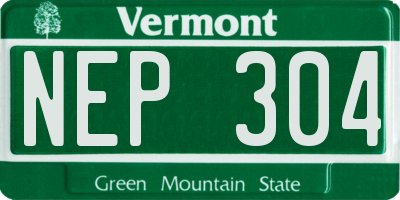 VT license plate NEP304