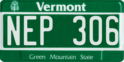 VT license plate NEP306