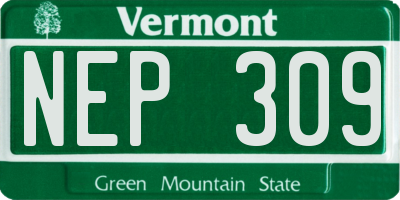 VT license plate NEP309