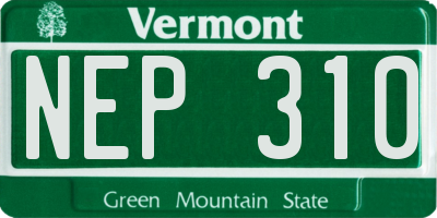 VT license plate NEP310