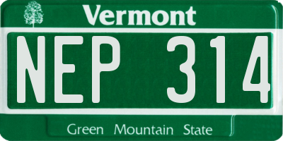 VT license plate NEP314