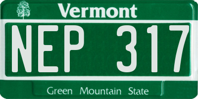 VT license plate NEP317