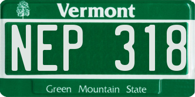 VT license plate NEP318