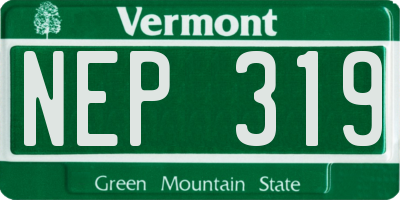 VT license plate NEP319