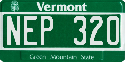 VT license plate NEP320