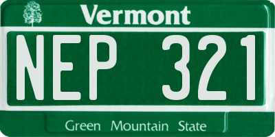 VT license plate NEP321