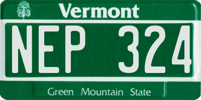 VT license plate NEP324