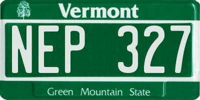 VT license plate NEP327