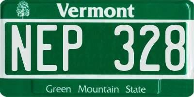 VT license plate NEP328