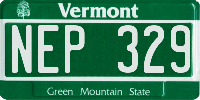 VT license plate NEP329