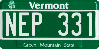 VT license plate NEP331