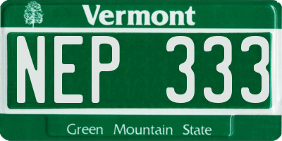 VT license plate NEP333
