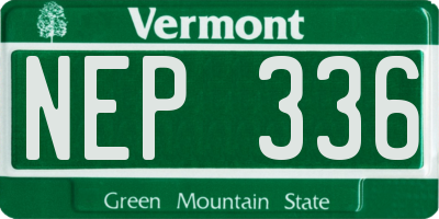 VT license plate NEP336