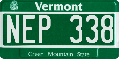 VT license plate NEP338