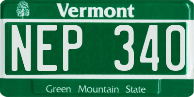 VT license plate NEP340