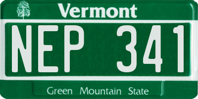 VT license plate NEP341