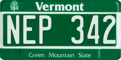 VT license plate NEP342
