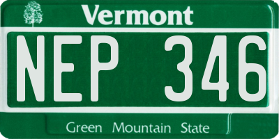 VT license plate NEP346