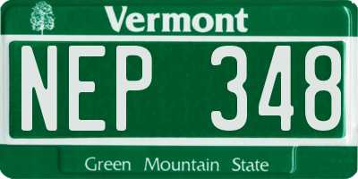 VT license plate NEP348
