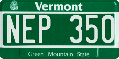 VT license plate NEP350