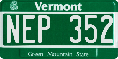 VT license plate NEP352