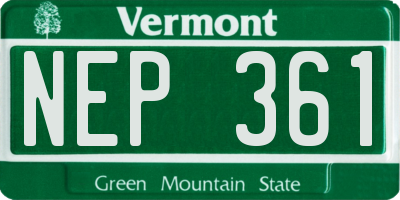 VT license plate NEP361