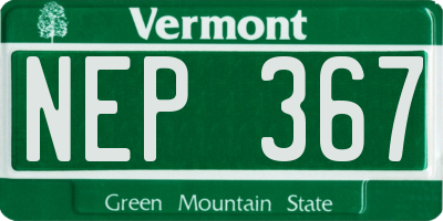 VT license plate NEP367
