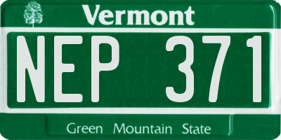 VT license plate NEP371