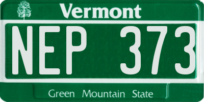 VT license plate NEP373