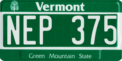 VT license plate NEP375