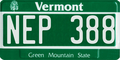 VT license plate NEP388